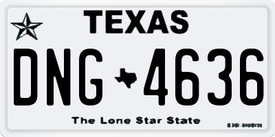 TX license plate DNG4636