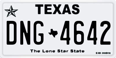 TX license plate DNG4642