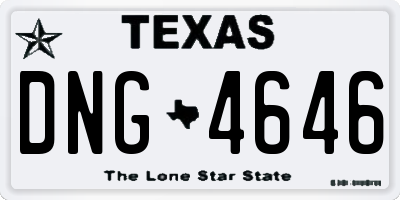 TX license plate DNG4646