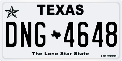 TX license plate DNG4648