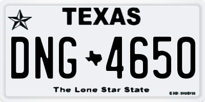 TX license plate DNG4650