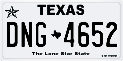 TX license plate DNG4652