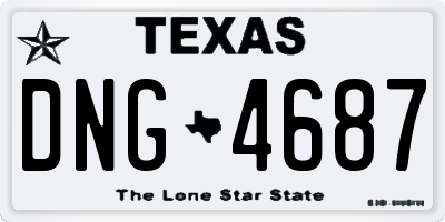 TX license plate DNG4687