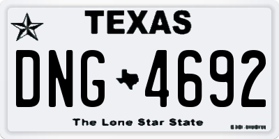 TX license plate DNG4692
