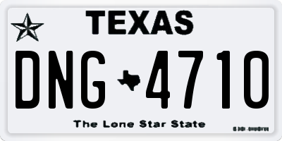 TX license plate DNG4710