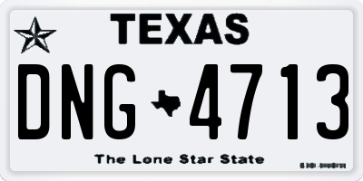 TX license plate DNG4713
