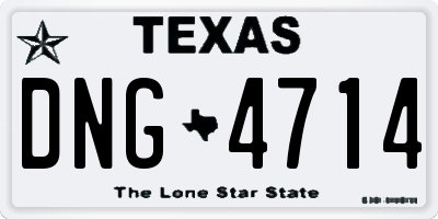 TX license plate DNG4714