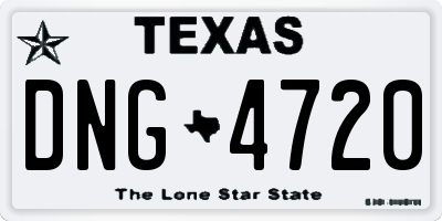 TX license plate DNG4720