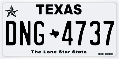 TX license plate DNG4737
