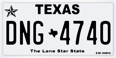 TX license plate DNG4740