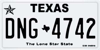 TX license plate DNG4742