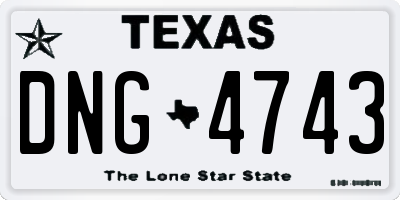 TX license plate DNG4743