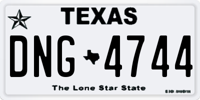 TX license plate DNG4744