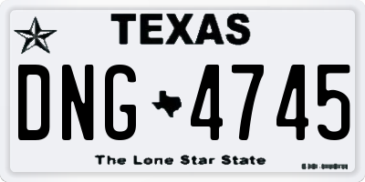 TX license plate DNG4745