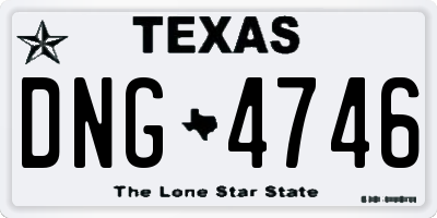 TX license plate DNG4746