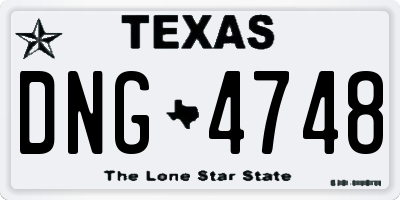 TX license plate DNG4748