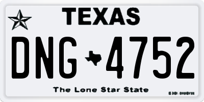 TX license plate DNG4752