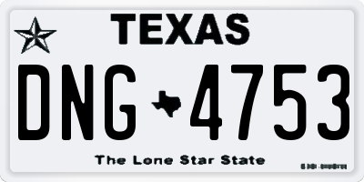 TX license plate DNG4753