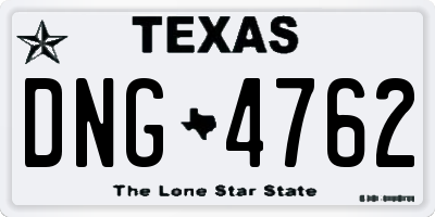TX license plate DNG4762