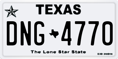 TX license plate DNG4770