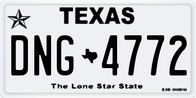 TX license plate DNG4772