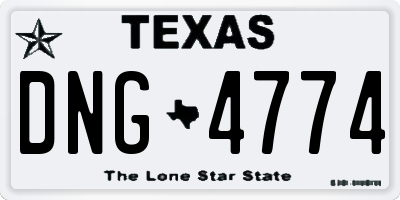 TX license plate DNG4774
