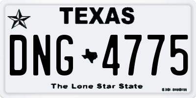 TX license plate DNG4775