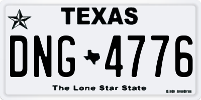 TX license plate DNG4776