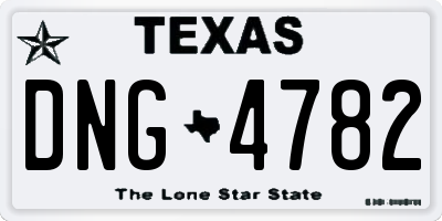TX license plate DNG4782