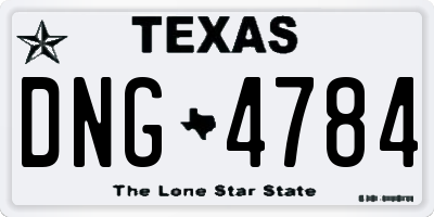 TX license plate DNG4784