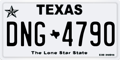 TX license plate DNG4790