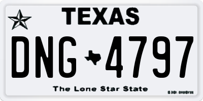 TX license plate DNG4797