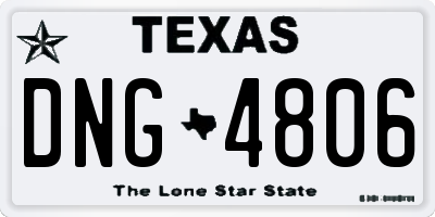 TX license plate DNG4806