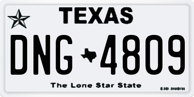 TX license plate DNG4809