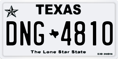 TX license plate DNG4810