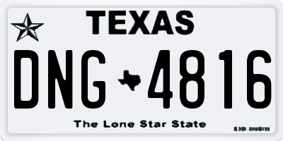 TX license plate DNG4816