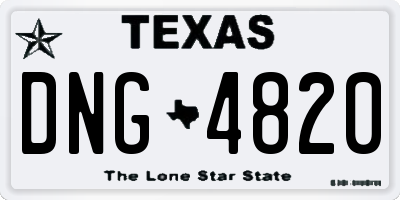 TX license plate DNG4820