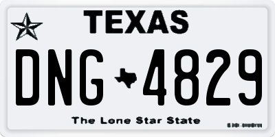 TX license plate DNG4829