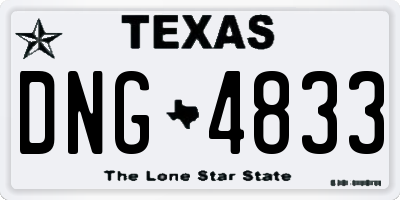 TX license plate DNG4833