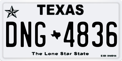 TX license plate DNG4836