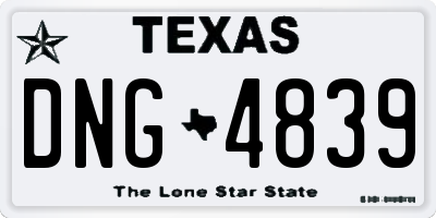 TX license plate DNG4839