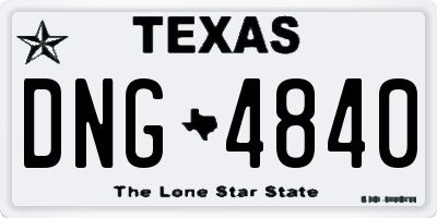 TX license plate DNG4840
