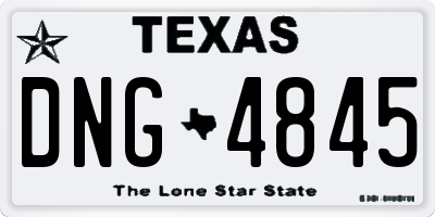 TX license plate DNG4845