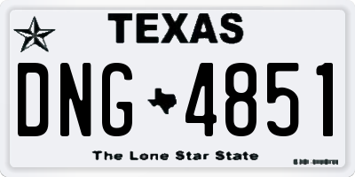 TX license plate DNG4851