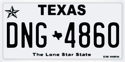 TX license plate DNG4860