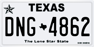 TX license plate DNG4862