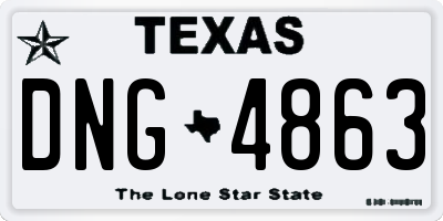 TX license plate DNG4863