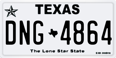 TX license plate DNG4864