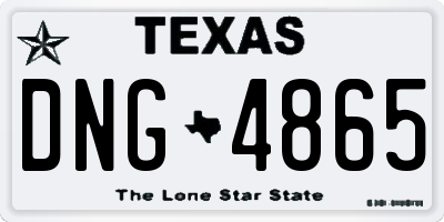 TX license plate DNG4865