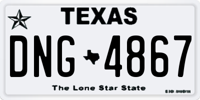 TX license plate DNG4867